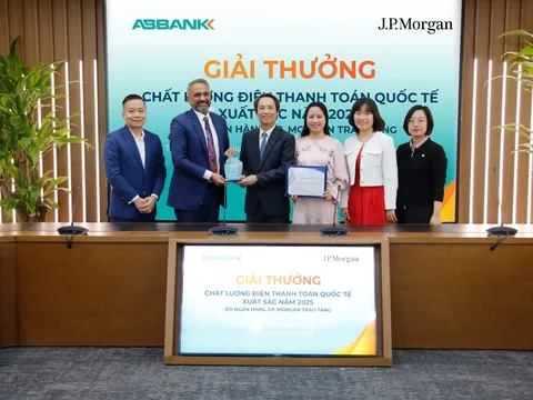ABBANK tiếp tục được J.P. Morgan vinh danh “Chất lượng điện Thanh toán quốc tế xuất sắc năm 2025”